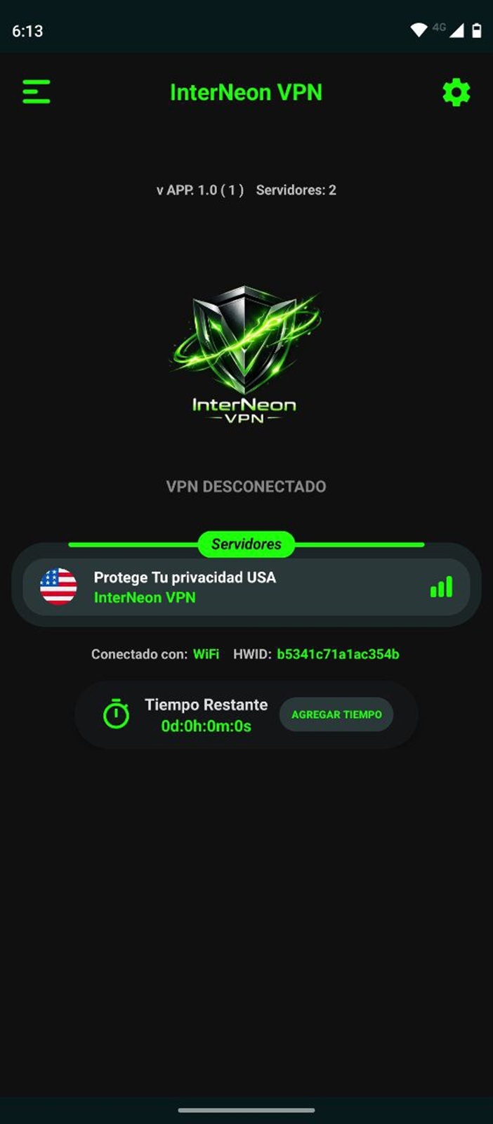 Capturas de pantalla de Interneon VPN